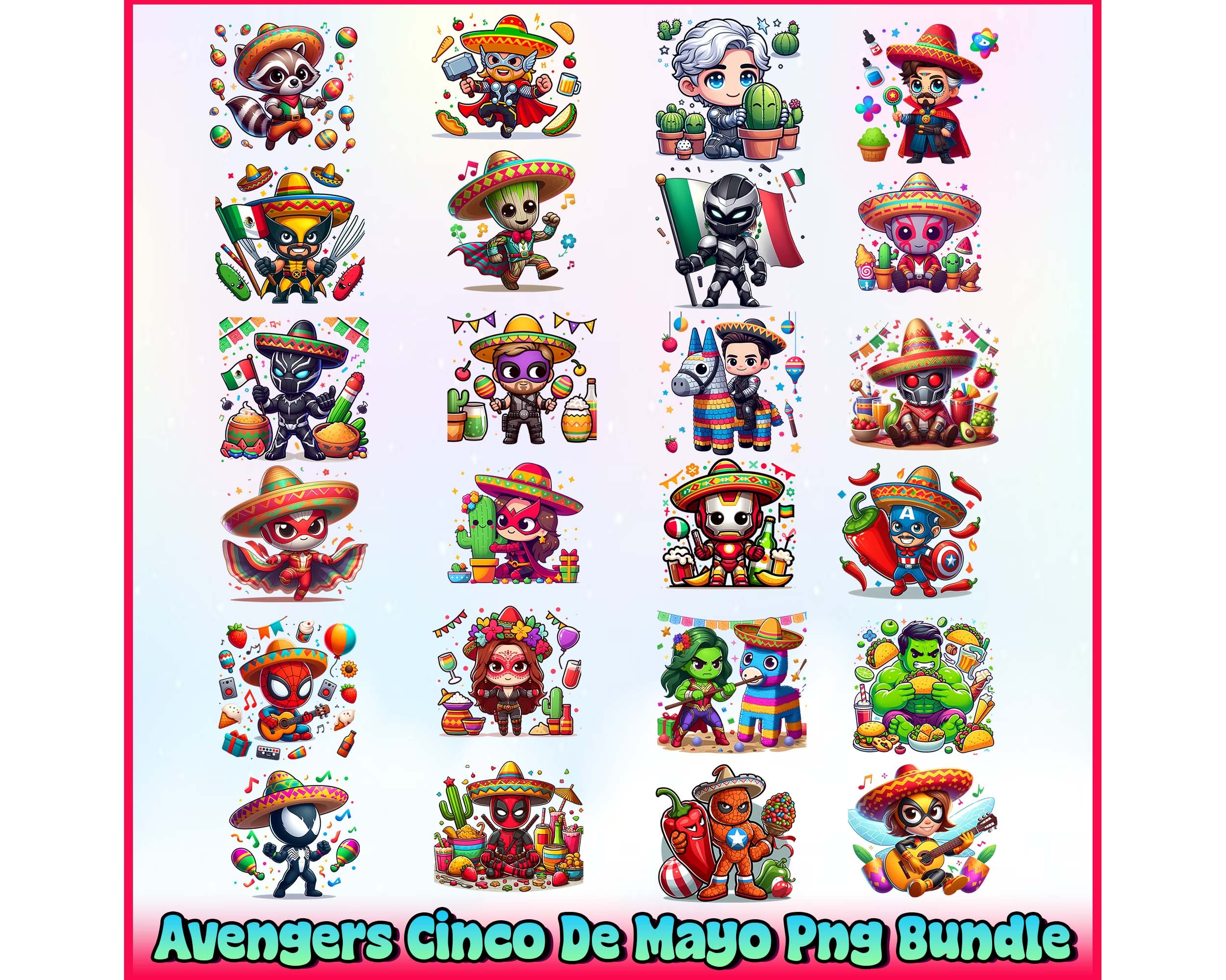 Avengers Cinco De Mayo Png Bundle Instant Download