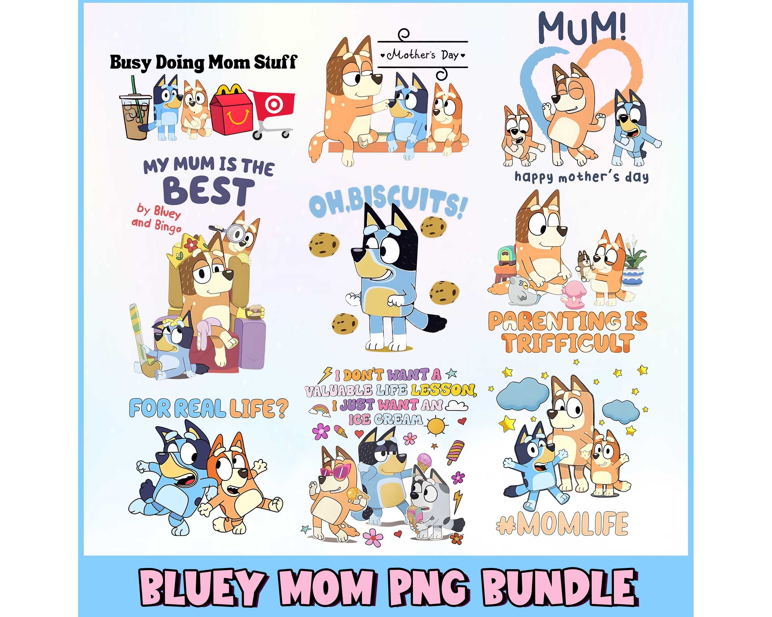 Bluey Mom Png Bundle