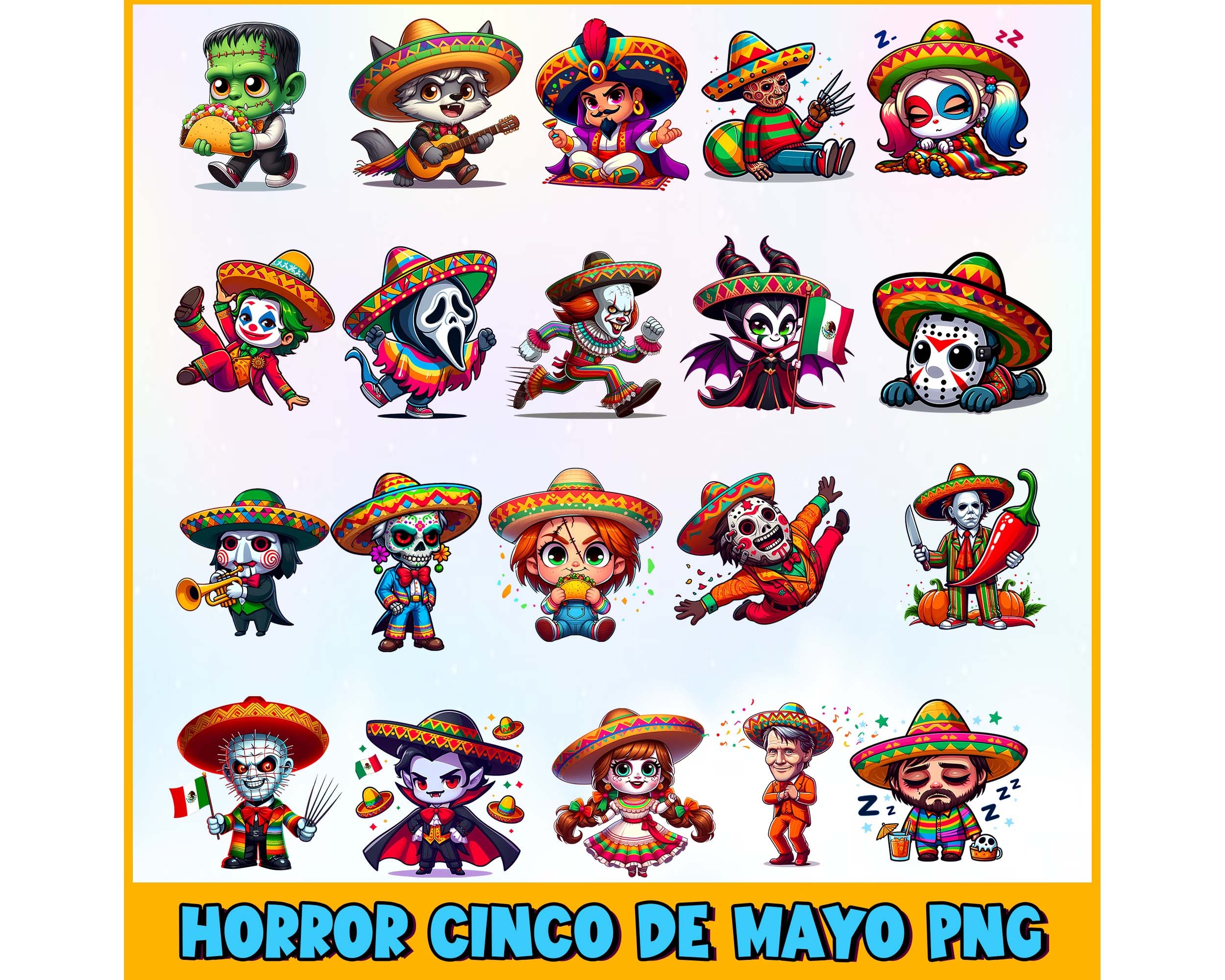 Horror Cinco De Mayo Png, Killer Character Movie Png Instant Download