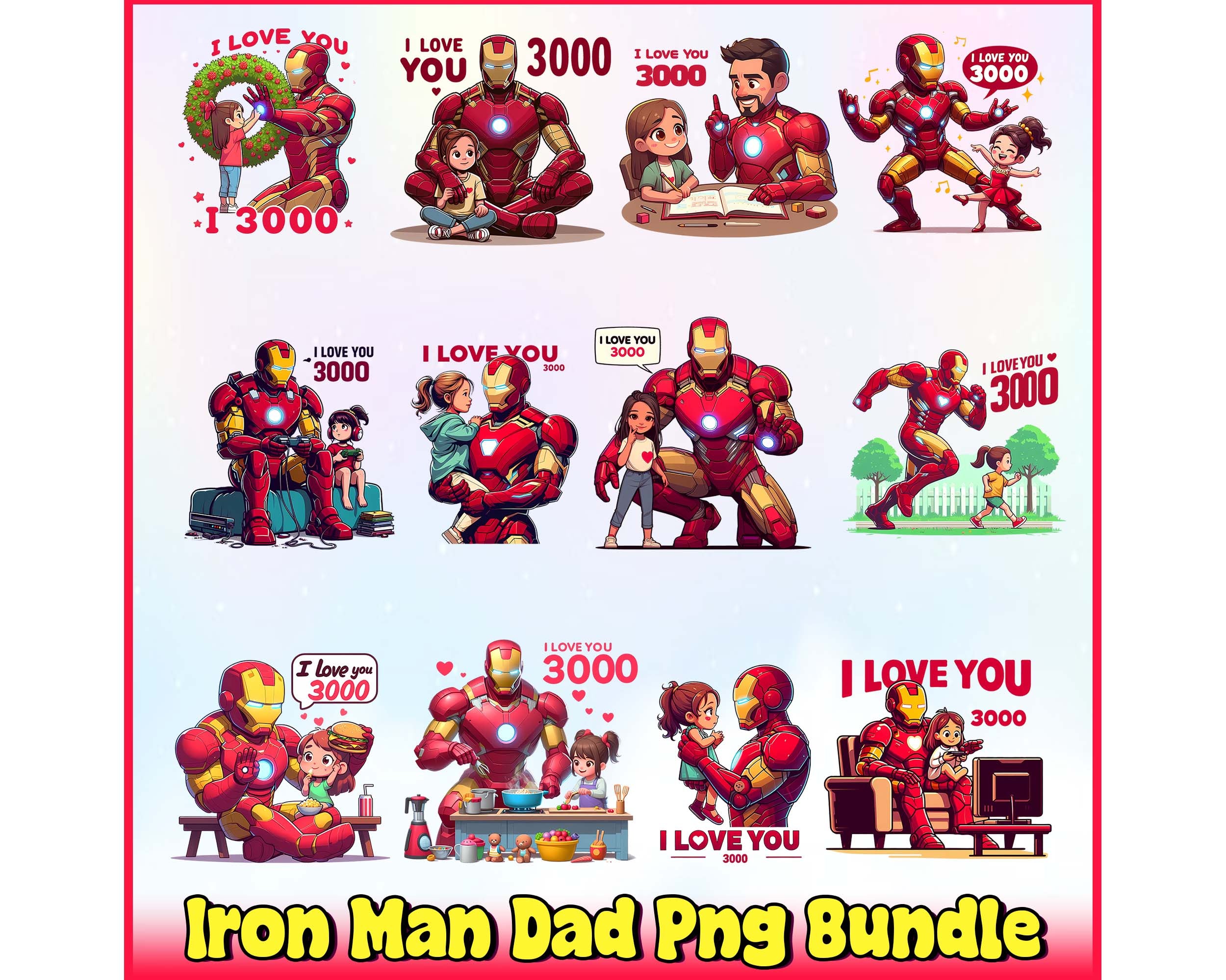 Iron Man Daddy Png Bundle