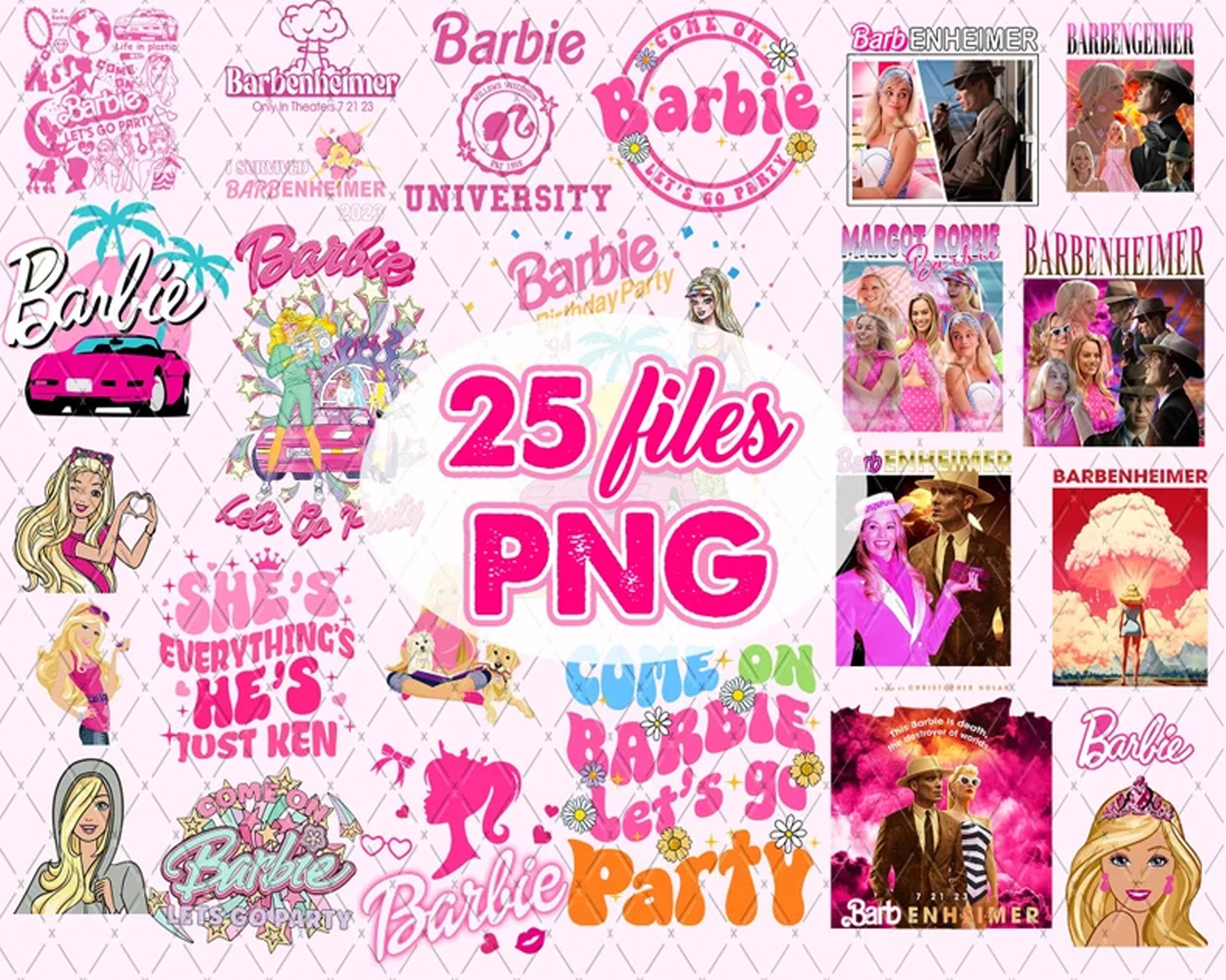 Come On Barbie Let's Go Party PNG, Barbenheimer Bundle PNG Files For Sublimation, Barbi Doll Png, Pink Doll Png, Instant Download